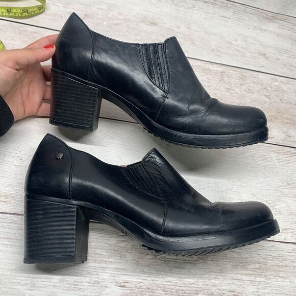 Dansko Womens Adrienne Ankle Bootie Size 40 Black Leather Block Heel Round Toe - Picture 2 of 13